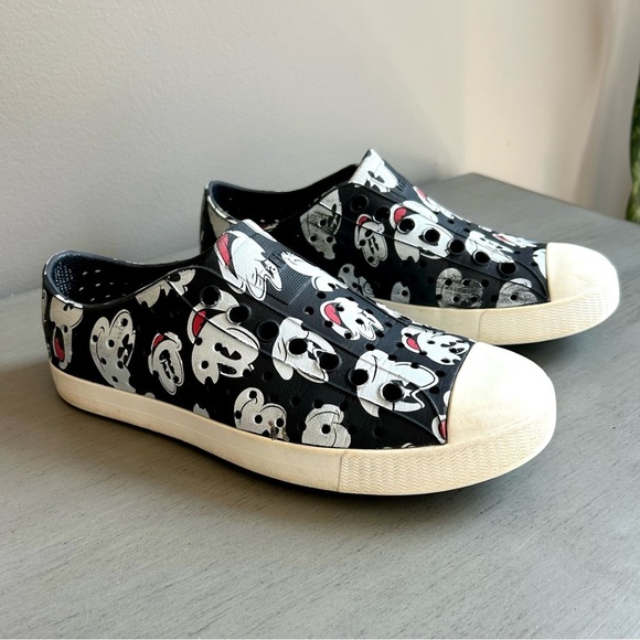 Native Jefferson Disney Parks Mickey Mouse Slip On Shoes Size M3/W5 Black - Picture 2 of 12